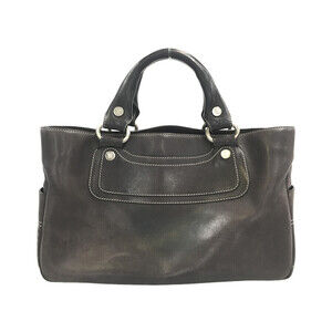 Celine Tote Bag Black Multi Pocket Vertical Style